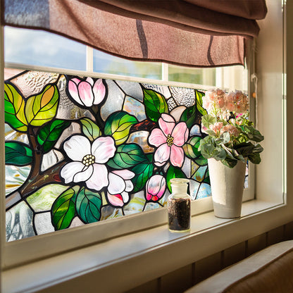 Colored flower static glass sticker