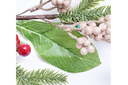 50cm Small Red Fruit PE Christmas Wall-Mounted Upside-Down Tree
