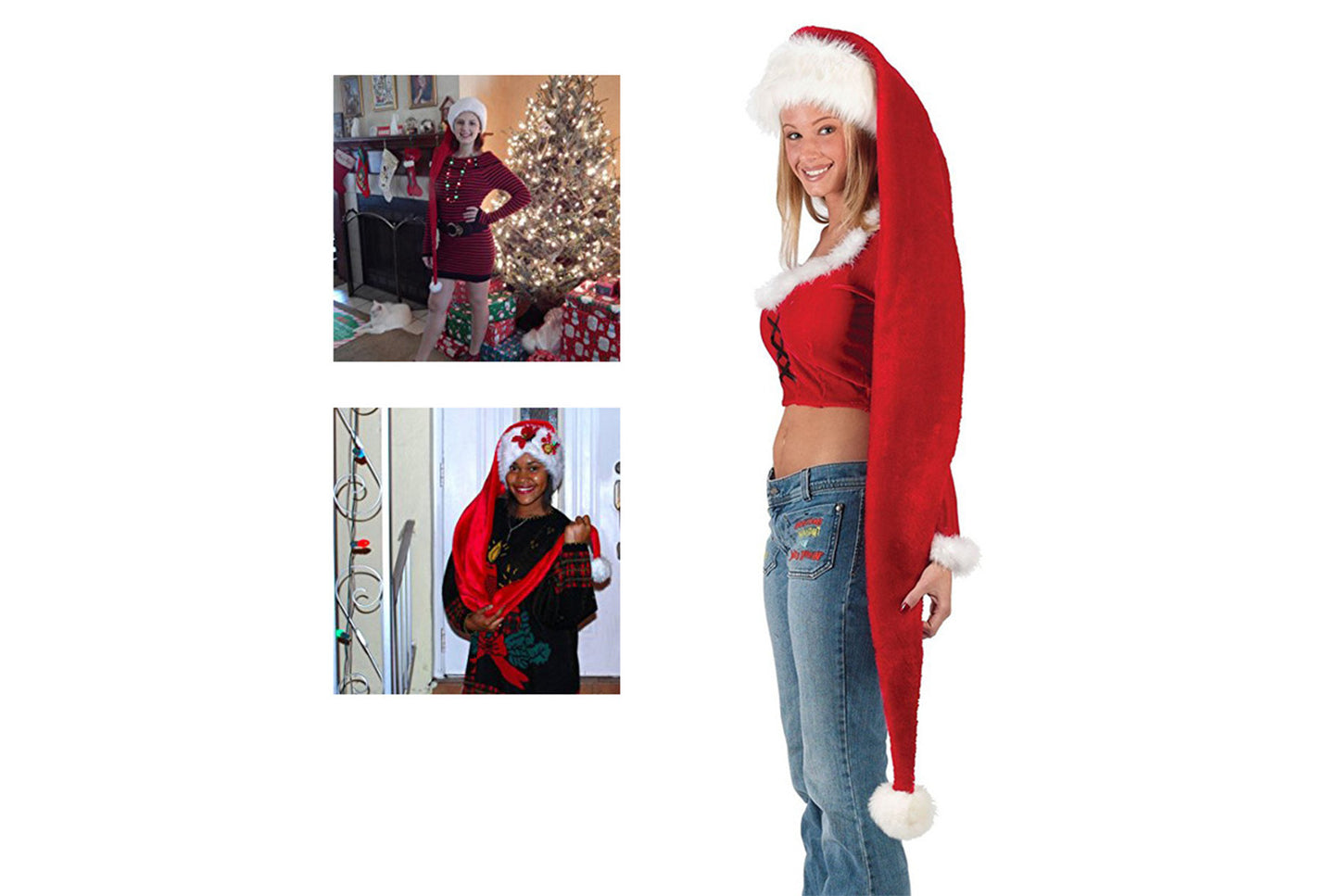 **Extra Long Plush Christmas Hat (Adult/Children's Size)**