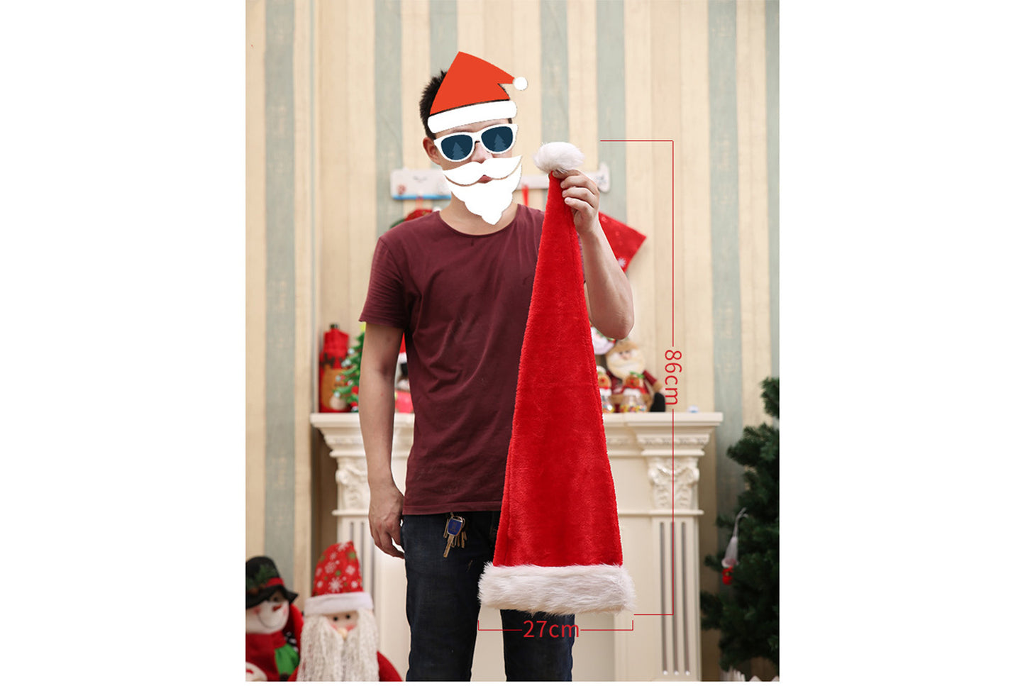 **Extra Long Plush Christmas Hat (Adult/Children's Size)**