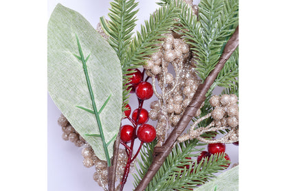 50cm Small Red Fruit PE Christmas Wall-Mounted Upside-Down Tree