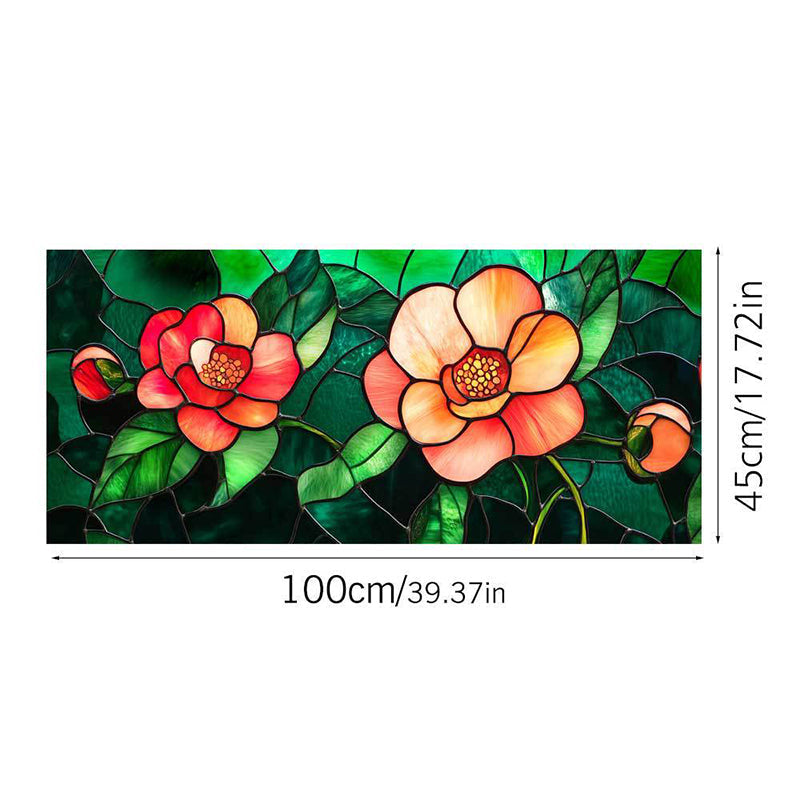 Colored flower static glass sticker