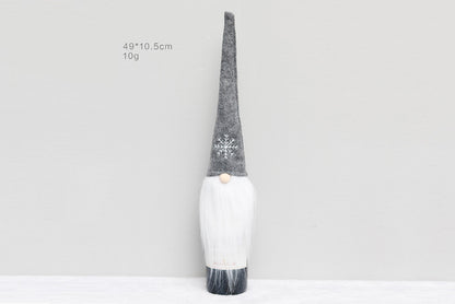 **Nordic Christmas Wine Bottle Cover (Faceless Old Man Snowflake Design)**