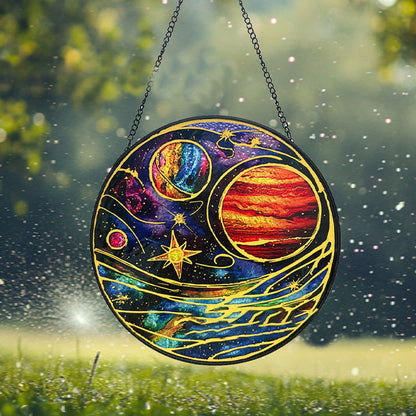 Colored Planet Glass Pendant