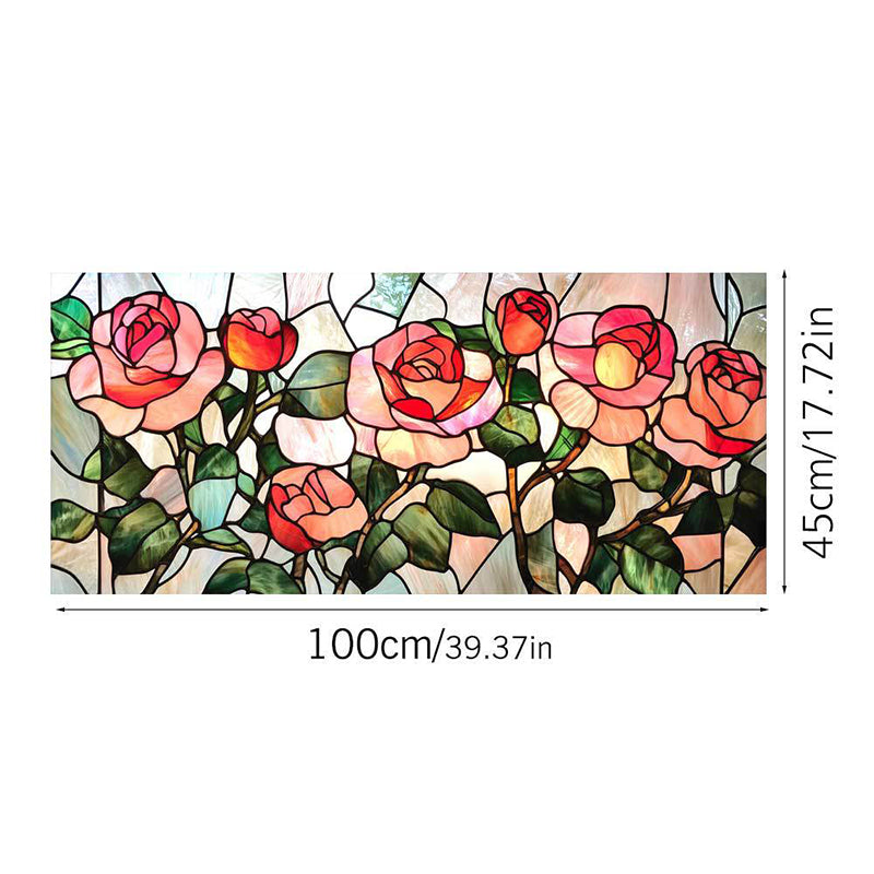 Colored flower static glass sticker