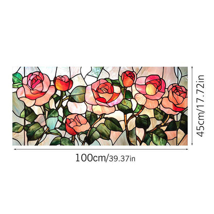Colored flower static glass sticker