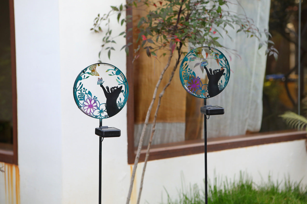 LED Iron Art Solar Garden Animal Silhouette Ground Light