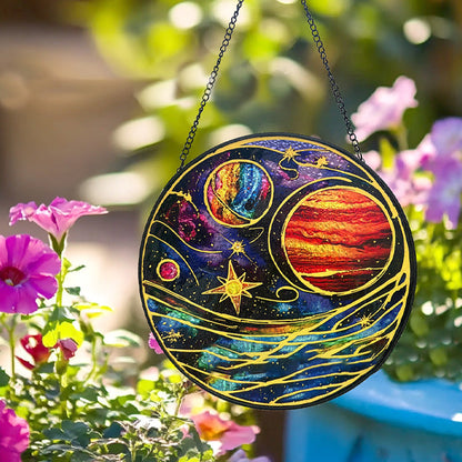 Colored Planet Glass Pendant