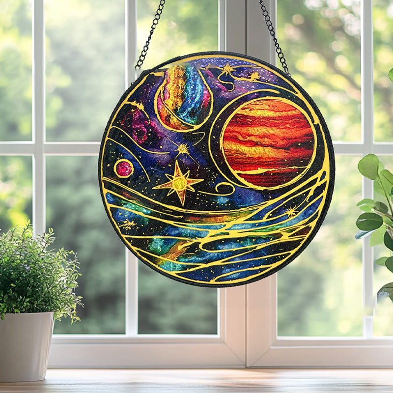 Colored Planet Glass Pendant