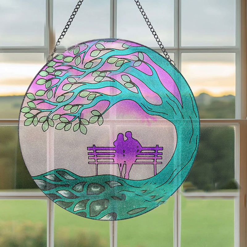 Valentine's Day themed glass pendant