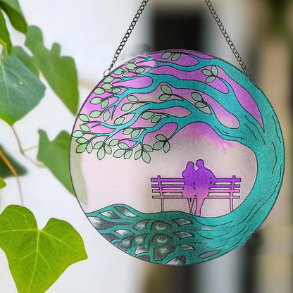 Valentine's Day themed glass pendant