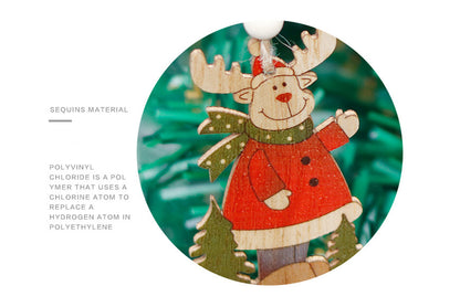 Wooden Painted Christmas Ornaments (Christmas Tree Decoration Set)