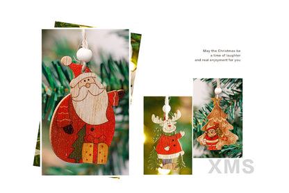 Wooden Painted Christmas Ornaments (Christmas Tree Decoration Set)