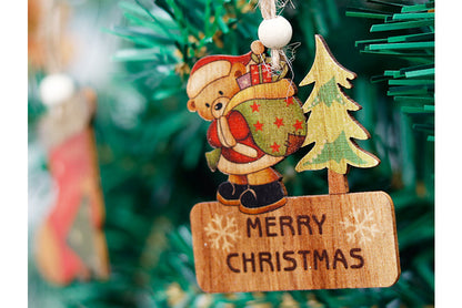 Wooden Painted Christmas Ornaments (Christmas Tree Decoration Set)