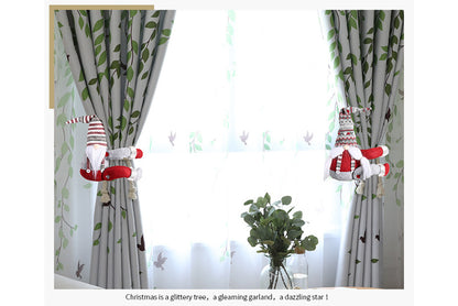 **Christmas Striped Hat Forest Old Man Curtain Clip Decoration**