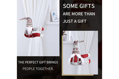 **Christmas Striped Hat Forest Old Man Curtain Clip Decoration**