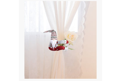**Christmas Striped Hat Forest Old Man Curtain Clip Decoration**