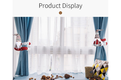 **Christmas Striped Hat Forest Old Man Curtain Clip Decoration**