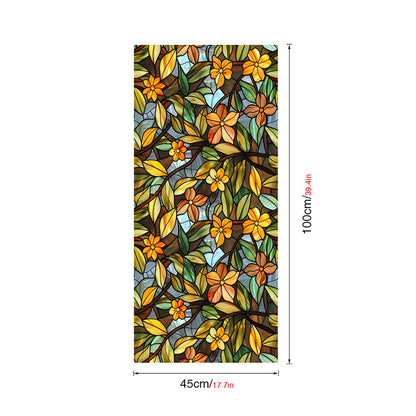Double-sided colorful flower static glass sticker