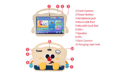 **8-inch Children's Learning Tablet 2+16GB Gift Box
