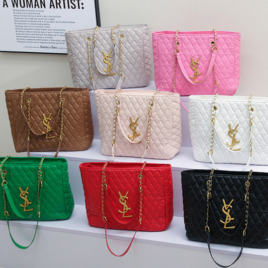 Chain quilted tote bag