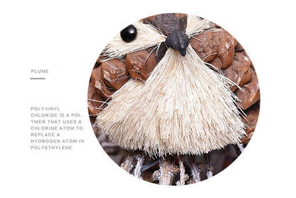 **Handwoven Wooden Bird Doll Pendant**