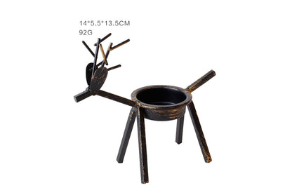 **Creative Antique Bronze Deer Candle Holder (Aged Style)**