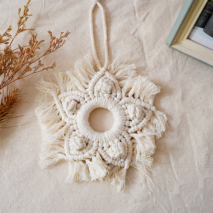 Hand-woven five-pointed star pendant