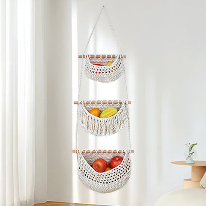 Three-layer fruit net storage basket