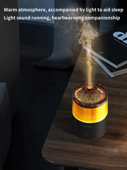Volcanic Rock Night Light  Aroma Diffuser with Flame Effect - 2 Colours