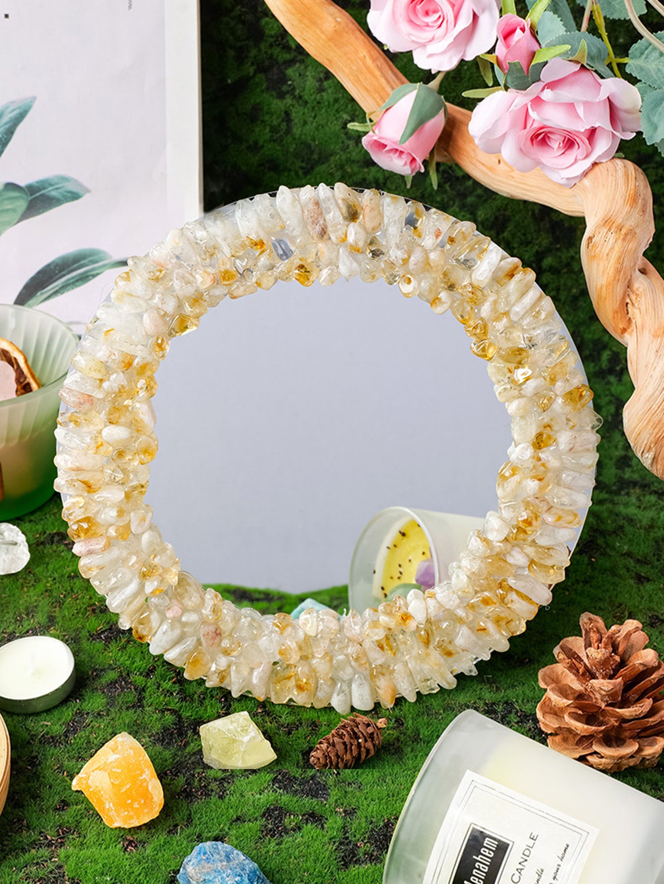Natural Crystal Gravel Mirror