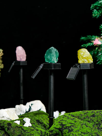 Natural crystal solar lawn light