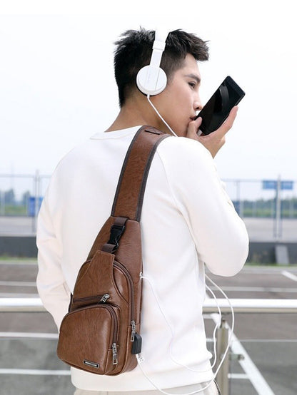 USB Charging Multifunctional Leisure Chest Bag
