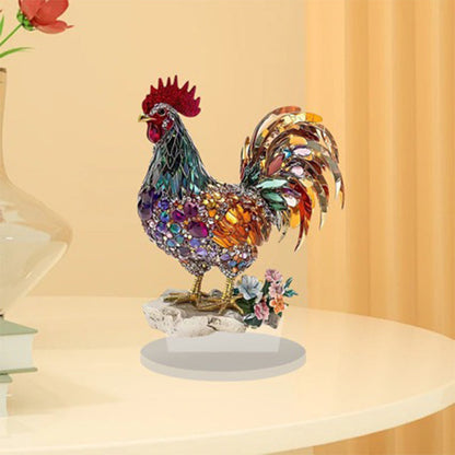 Colorful Lucky Rooster 2D Flat Acrylic Decorative Ornaments