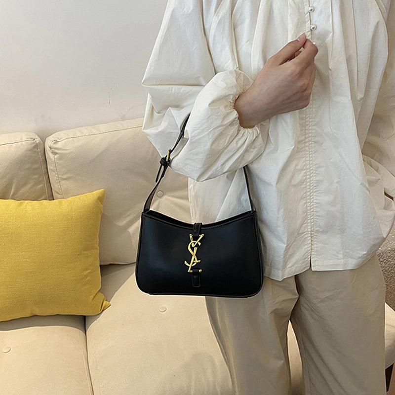 Textured solid color underarm bag