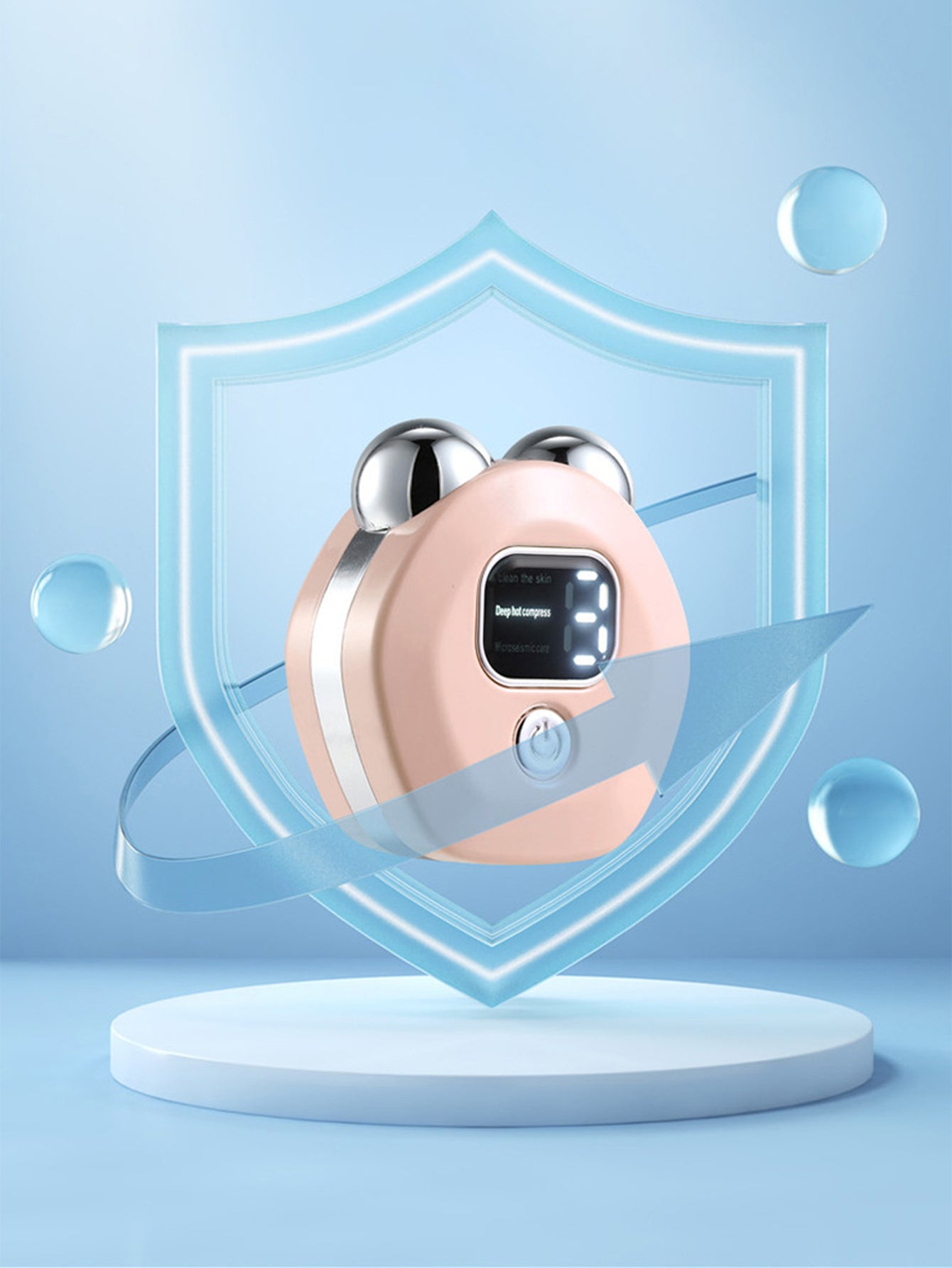 Multifunctional double ball roller microcurrent beauty instrument