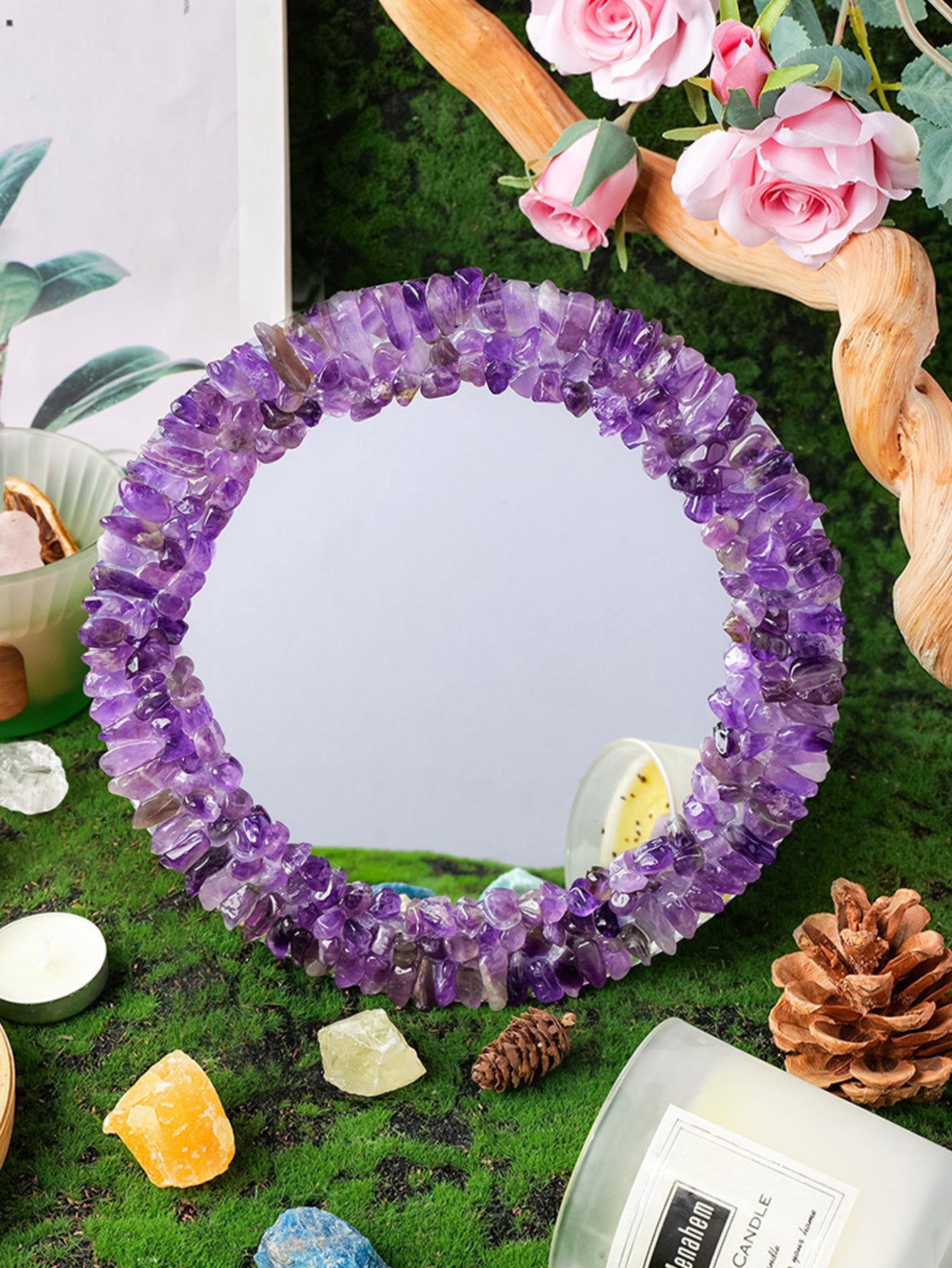 Natural Crystal Gravel Mirror