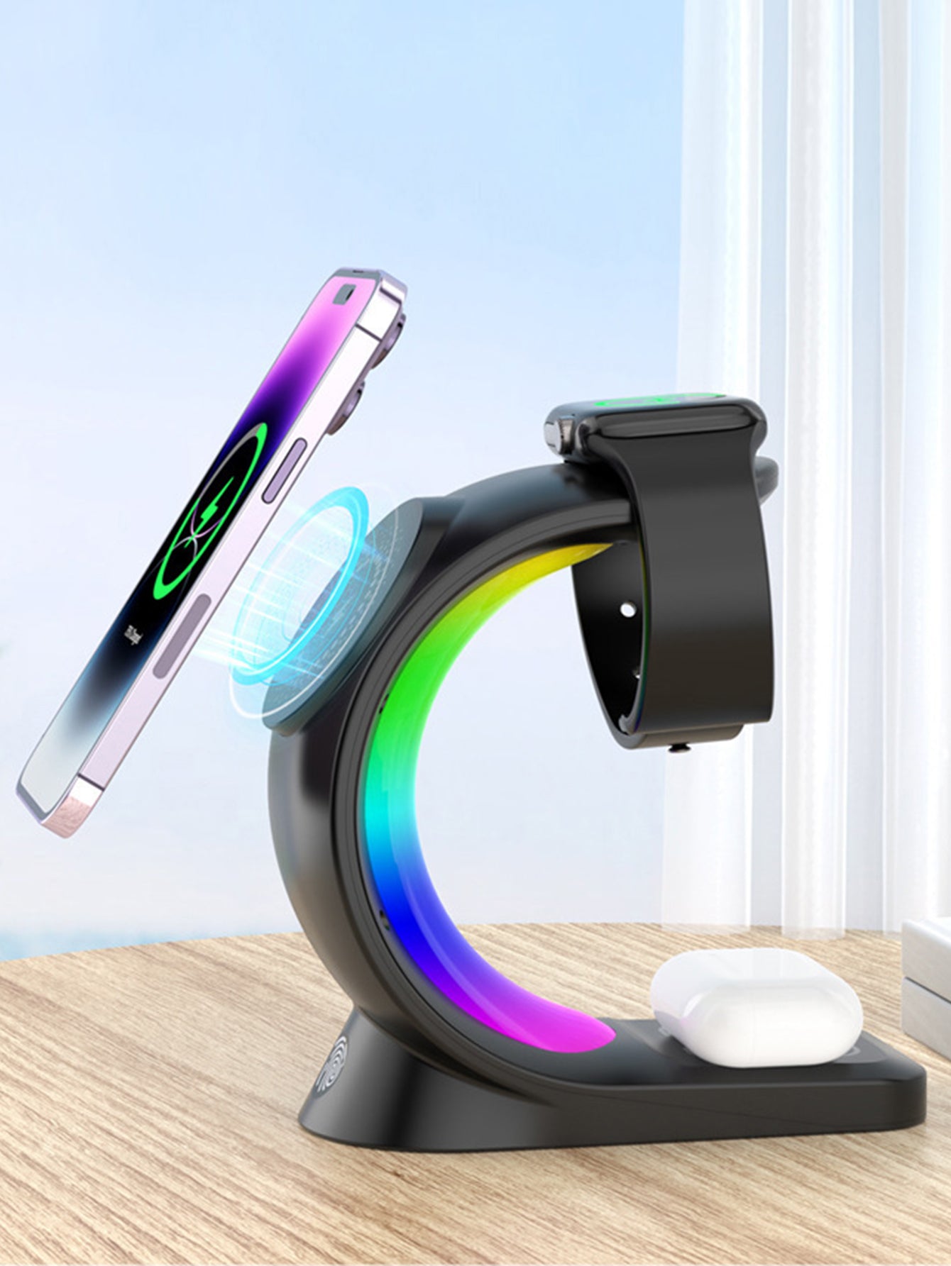 Three-in-one magnetic wireless charger