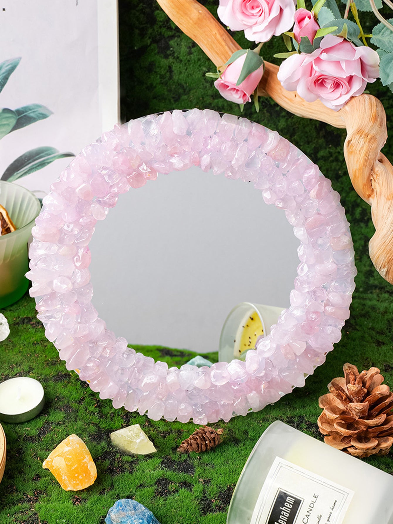 Natural Crystal Gravel Mirror