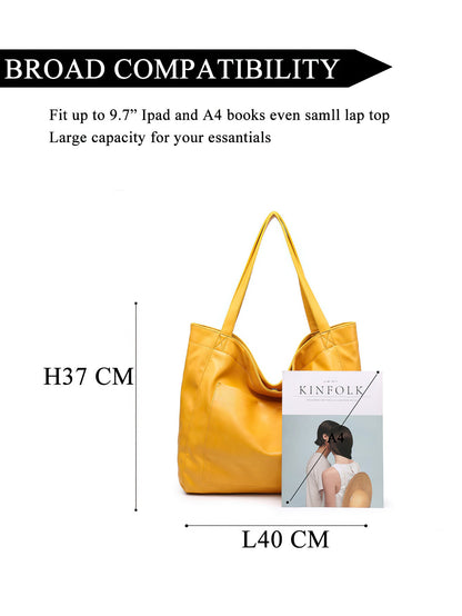 Vintage Style PU Leather Tote Bag - 7 Colours