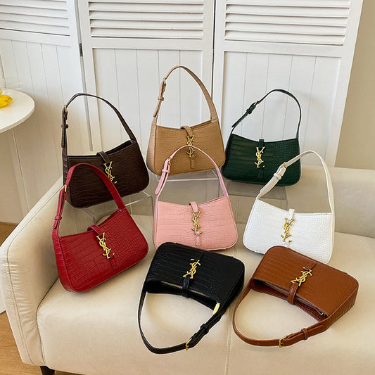 Stone pattern baguette bag