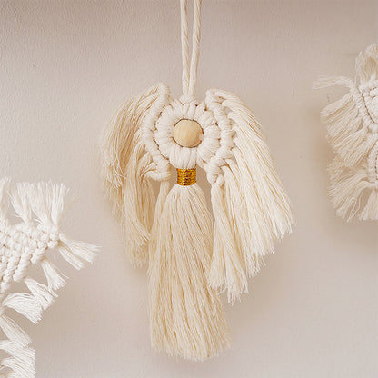 Hand-woven five-pointed star pendant