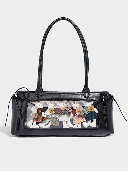 Bow-Decorated Baguette Bag - Autumn/Winter Shoulder Tote with Oversized Capacity - 3 Colour