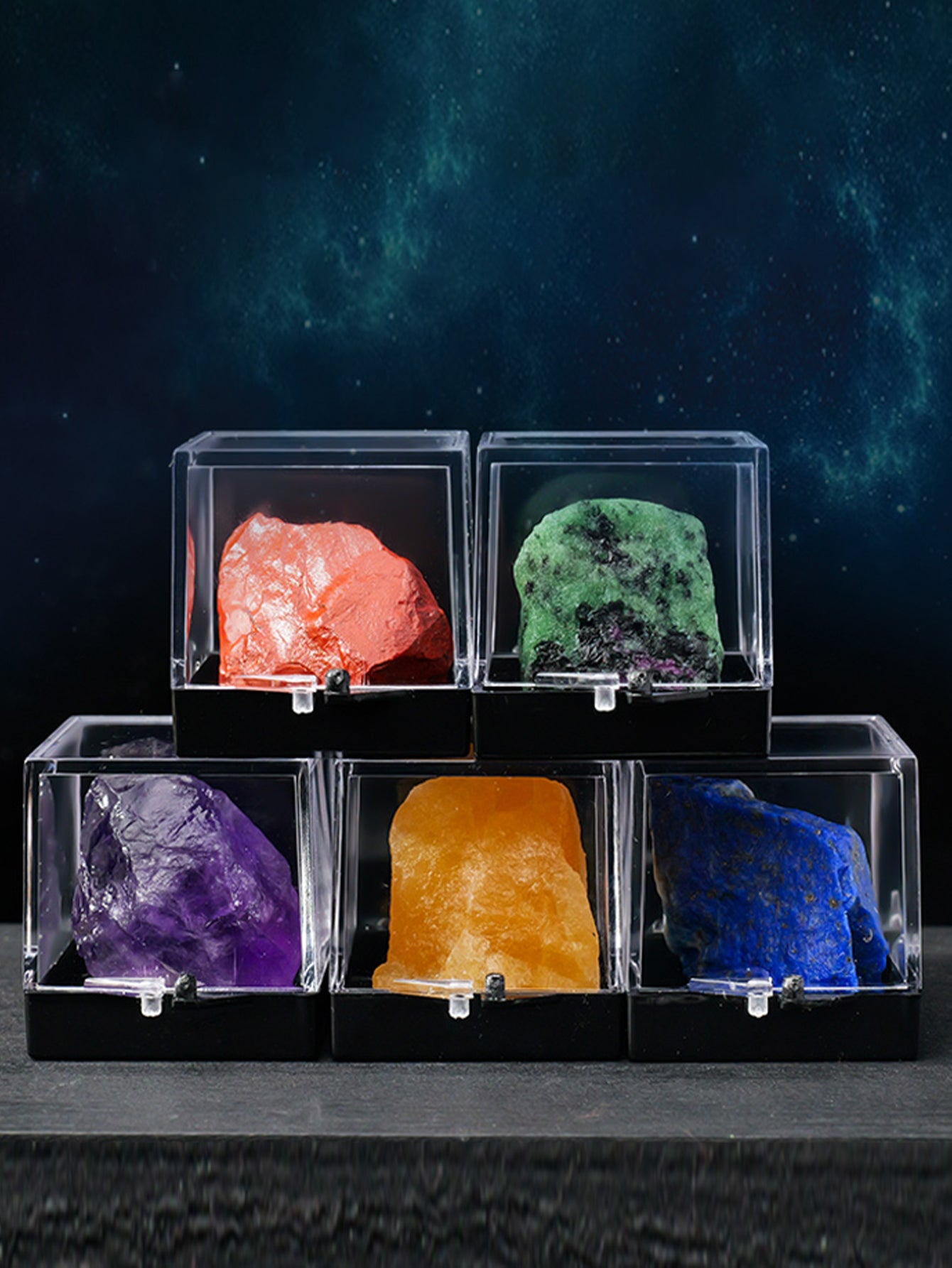 Natural crystal ore specimen collection box