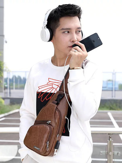 USB Charging Multifunctional Leisure Chest Bag