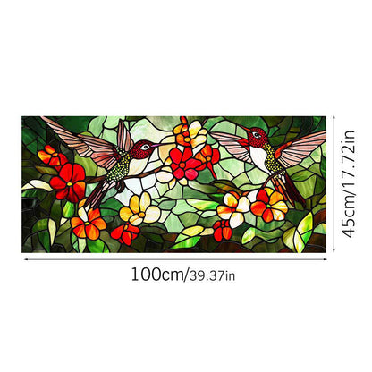 Colored flower static glass sticker