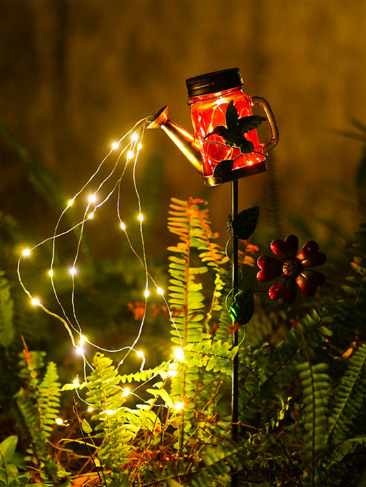 Solar Mason Jar Watering Can Light