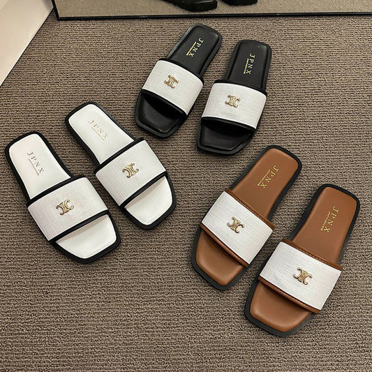 Chanel style flat slippers