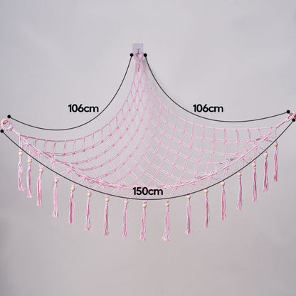 Hand-woven cotton rope net