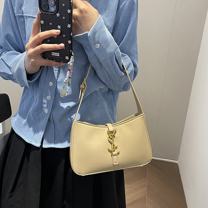 Textured solid color underarm bag